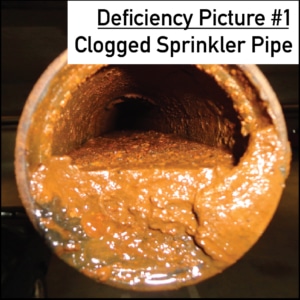 Clogged sprinkler pipe