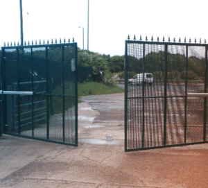 Swing gate halfway open
