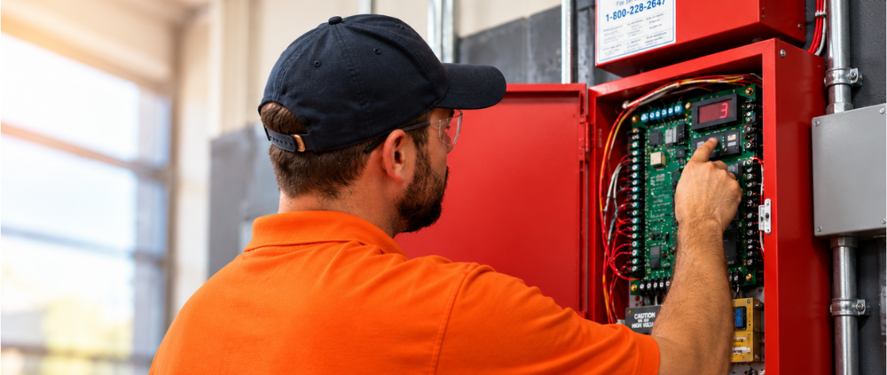 Technician with panel blog