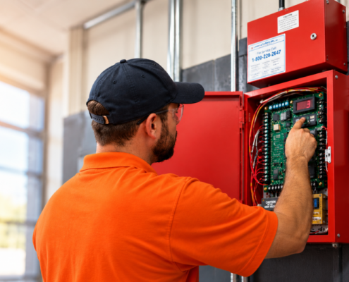 Technician with panel blog